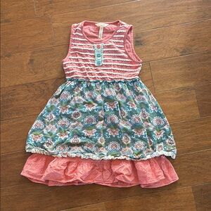 Matilda Jane Pink and Blue Embellished Ruffled Sundress